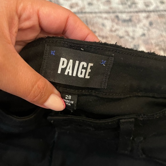 Paige black jeans with rips in the knees - Picture 2 of 4